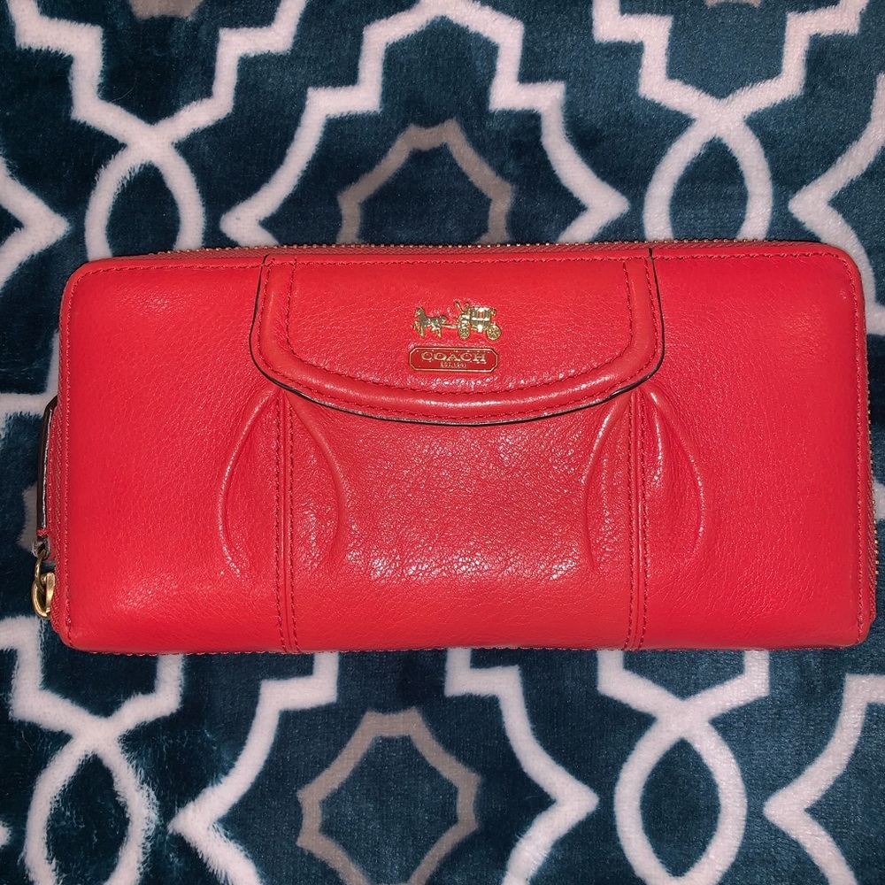 Coach Madison Accordion Wallet - Coral